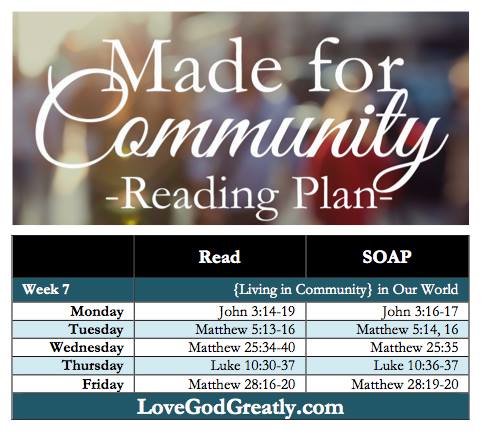 Love God Greatly Weekly Reading Plan