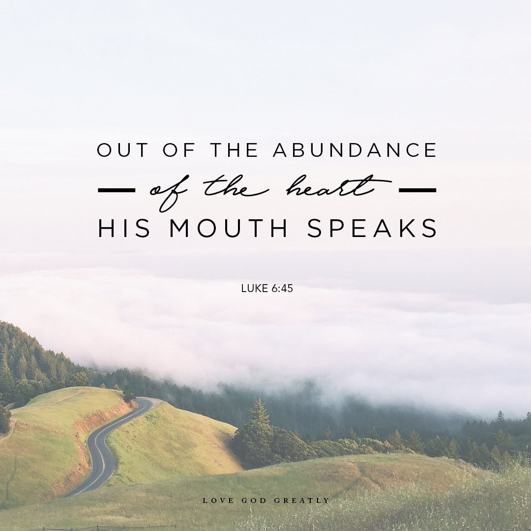 for out of the overflow of the heart the mouth speaks.